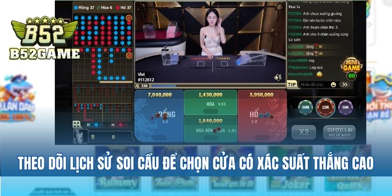 Theo dõi lịch sử soi cầu để chọn cửa có xác suất thắng cao
